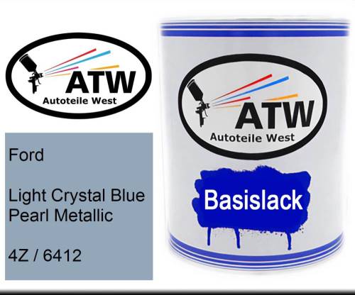 Ford, Light Crystal Blue Pearl Metallic, 4Z / 6412: 1L Lackdose, von ATW Autoteile West.